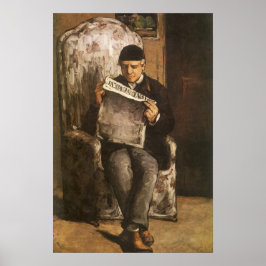 Louis Auguste Cezanne konstnärens far läser Poster