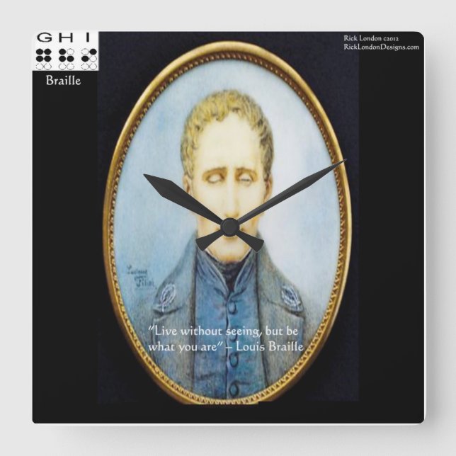Louis Braille Berömd Citat Fyrkantig Klocka (Framsida)