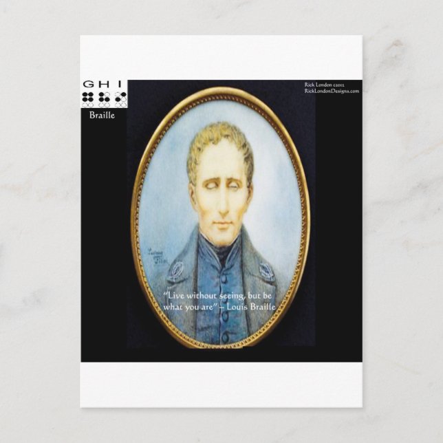 Louis Braille Berömd Citat Vykort (Framsida)