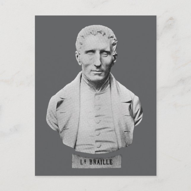 Louis Braille Porträtt Bust Vykort (Framsida)