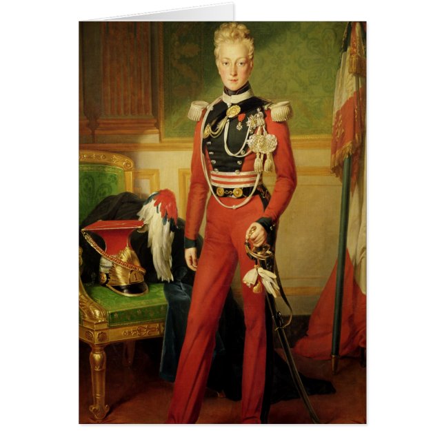 Louis-Charles-Philippe av den Orleans hertigen av Hälsningskort (Framsidan)