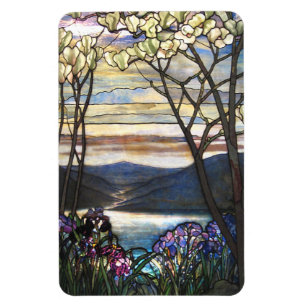 Louis Comfort Tiffany - slipat glas 4 Magnolias Magnet
