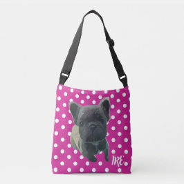 Louis Crossbody Tote i Bright Rosa and White Axelväska