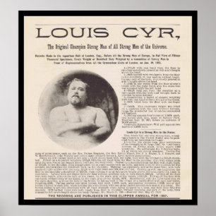 Louis CYR Strongest Man i Universe Circa 1897 Poster
