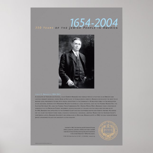 Louis D. Brandeis (1856-1941) Poster (Framsidan)