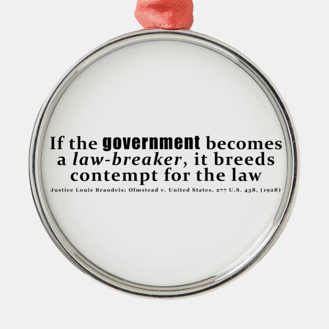 Louis D. Brandeis Olmstead v United States (1928) Julgransprydnad Metall (Framsidan)