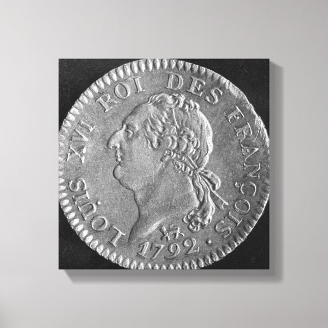 Louis d'or avbildicting Louis XVI, 1792 Canvastryck (Framsida)