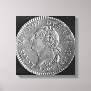 Louis d'or avbildicting Louis XVI, 1792 Canvastryck