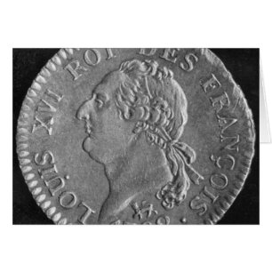 Louis d'or som visar Louis XVI, 1792 Hälsningskort