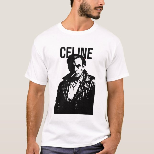 Louis-Ferdinand Celine Noir Rebel Portrait T Shirt (Framsida)