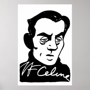 Louis-Ferdinand Céline porträtt Poster