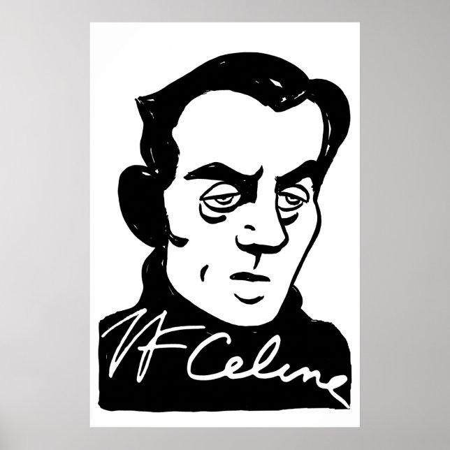 Louis-Ferdinand Céline porträtt Poster (Framsidan)