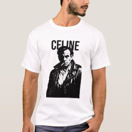 Louis-Ferdinand Celine Svart Rebellporträtt T Shirt