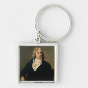Louis-Francois Bertin c.1803 Fyrkantig Silverfärgad Nyckelring