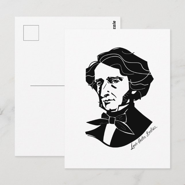Louis-Hector Berlioz Vykort (Fram/baksida)