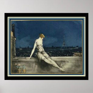Louis Icart "Balcony in Paris" Deco Print 16x20 Poster