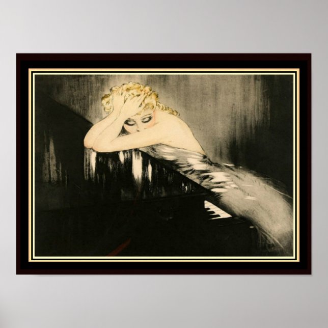 Louis Icart " Blond at Piano" Poster (Framsidan)