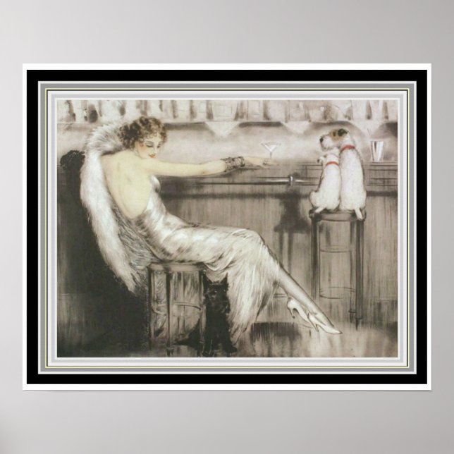 Louis Icart "Cocktail Pub" 16 x 20 Poster (Framsidan)