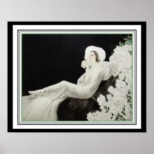 Louis Icart "White Flowers" Art Deco Print 16x20 Poster