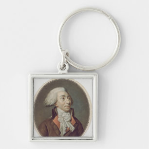 Louis-Michel Le Peletier de Sanktt-Fargeau 1792 Fyrkantig Silverfärgad Nyckelring