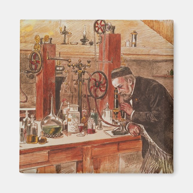 Louis Pasteur experimentating Magnet (Framsidan)