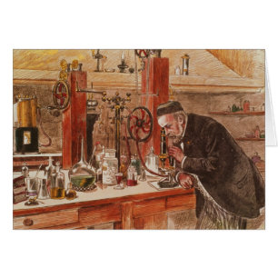 Louis Pasteur experimentera Hälsningskort