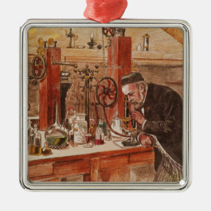 Louis Pasteur experimentera Julgransprydnad Metall
