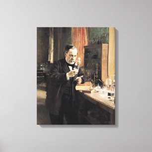 Louis Pasteur i hans laboratorium, 1885 Canvastryck