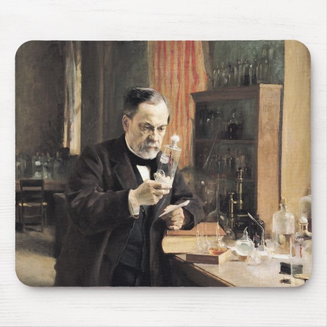 Louis Pasteur i hans laboratorium, 1885 Musmatta (Framsidan)
