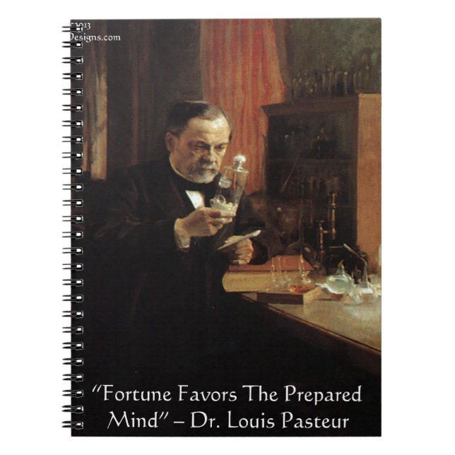 Louis Pasteur "Tur" Citatpresenter & T-shirts Anteckningsbok (Framsidan)
