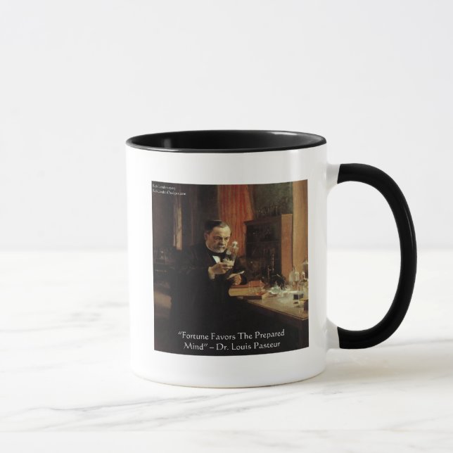 Louis Pasteur "Tur" Citatpresenter & T-shirts Mugg (Höger)