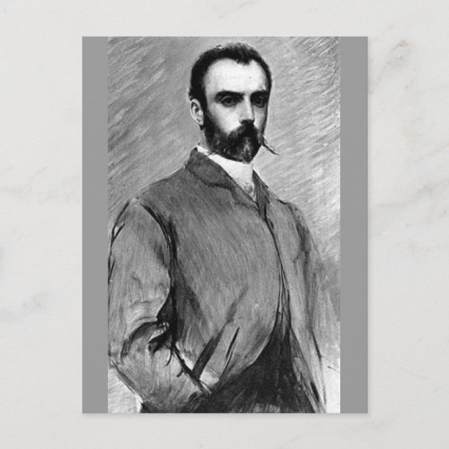Louis Ricardo Falero - Selfportrait Vykort (Framsida)