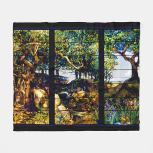 Louis Tiffany-fönstret för fastnat glas liggande Fleecefilt