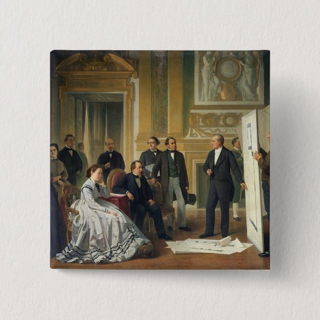 Louis Visconti som framlägger det nytt, planerar Knapp (Framsida)