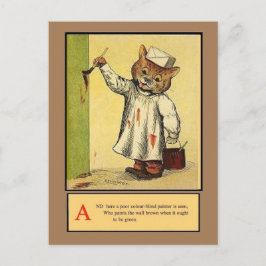 Louis Wain, Alphabet A Cat, Art Postcard Vykort