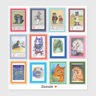 Louis Wain Alphabet Cats (V-Z) Klistermärken