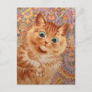 Louis Wain Astonyed ginger cat CC1082 Vykort