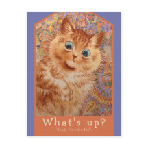 Louis Wain Astonyed ginger cat CC1083-inbjudan