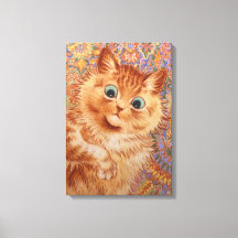 Louis Wain Astonyed ginger cat Children's room