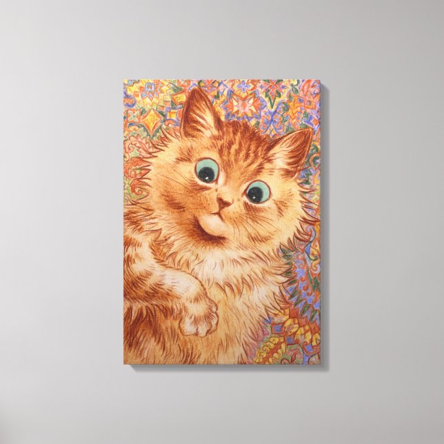 Louis Wain Astonyed ginger cat Children's room Canvastryck (Framsida)
