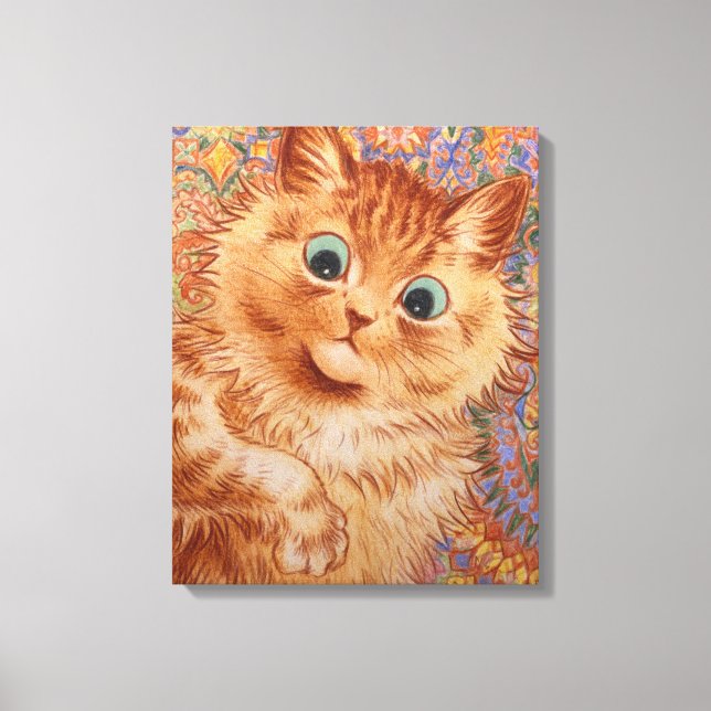 Louis Wain Astonyed ginger cat Children's room Canvastryck (Framsida)