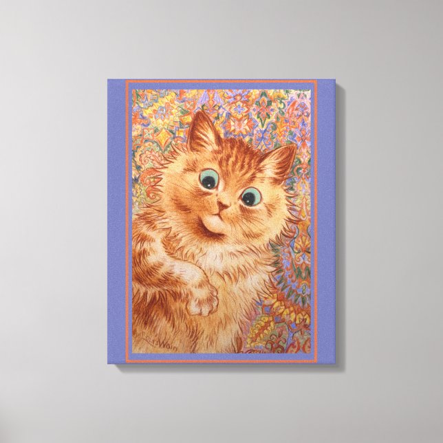 Louis Wain Astonyed ginger cat Children's room Canvastryck (Framsida)