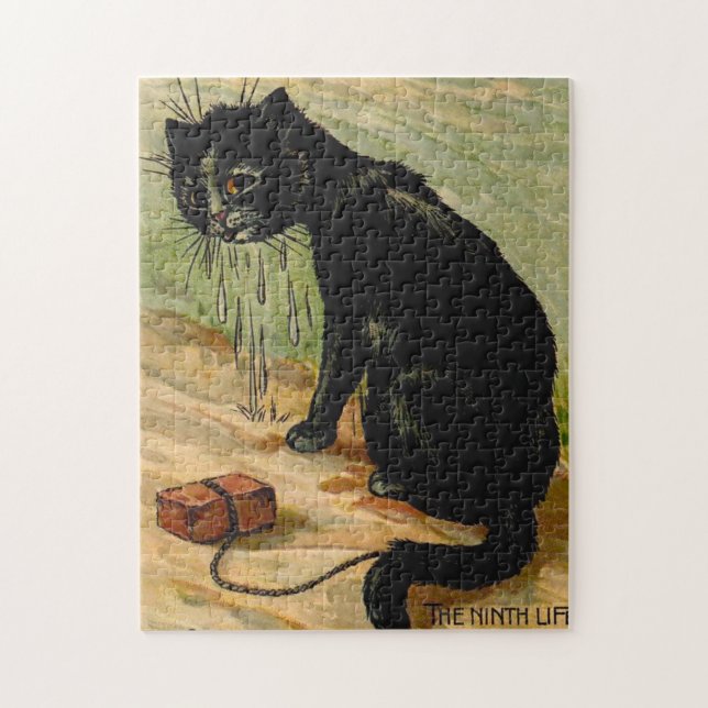 Louis Wain Black Cat Pussel (Vertikal)