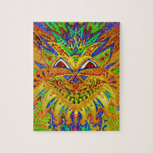 Louis Wain - blåttPaisley katt Pussel