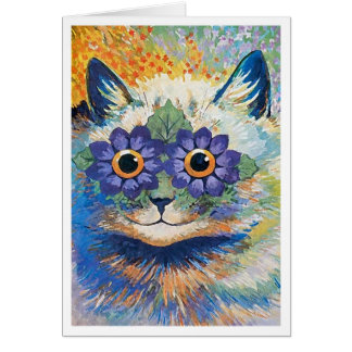 Louis Wain, blomma Cat OBS Kort