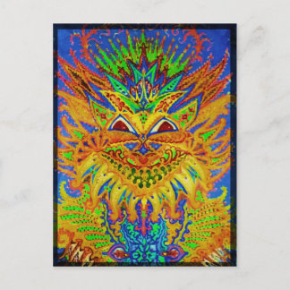 Louis Wain - Blue Paisley Cat Vykort