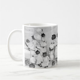 Louis Wain Cat Art Be om Bra kattkuddstrid Kaffemugg