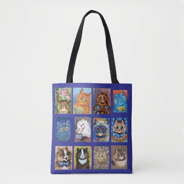 Louis Wain Cat Art Collage  Tygkasse (Framsida)