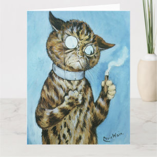 LOUIS WAIN CAT 'BRA HERR' BIRTHDAY CARD TACK KORT