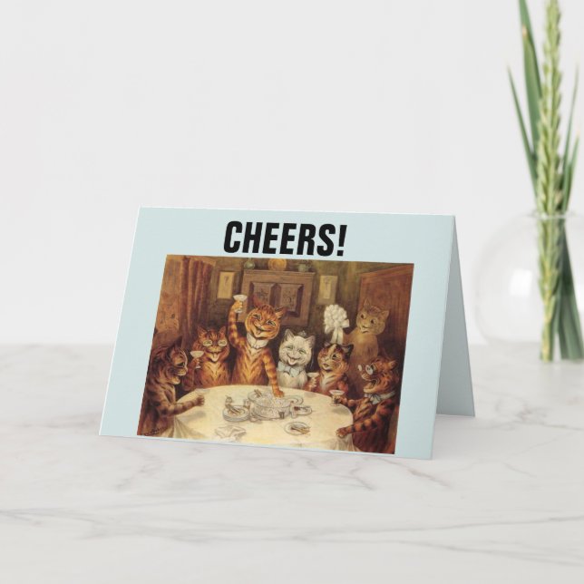 LOUIS WAIN CAT CATS BIRTHDAY CELEBRATION CARDS KORT (Framsida)